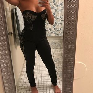 Black with lace body suit